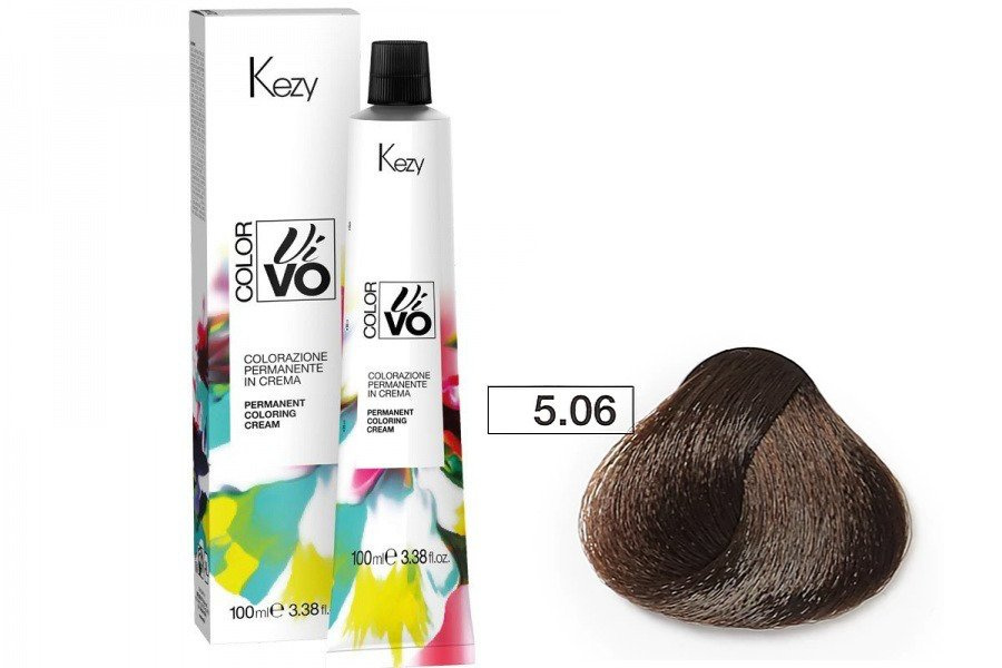 Farba do włosów Kezy Color Vivo 100 ml • 5.06 mroźno kawowy jasny brąz